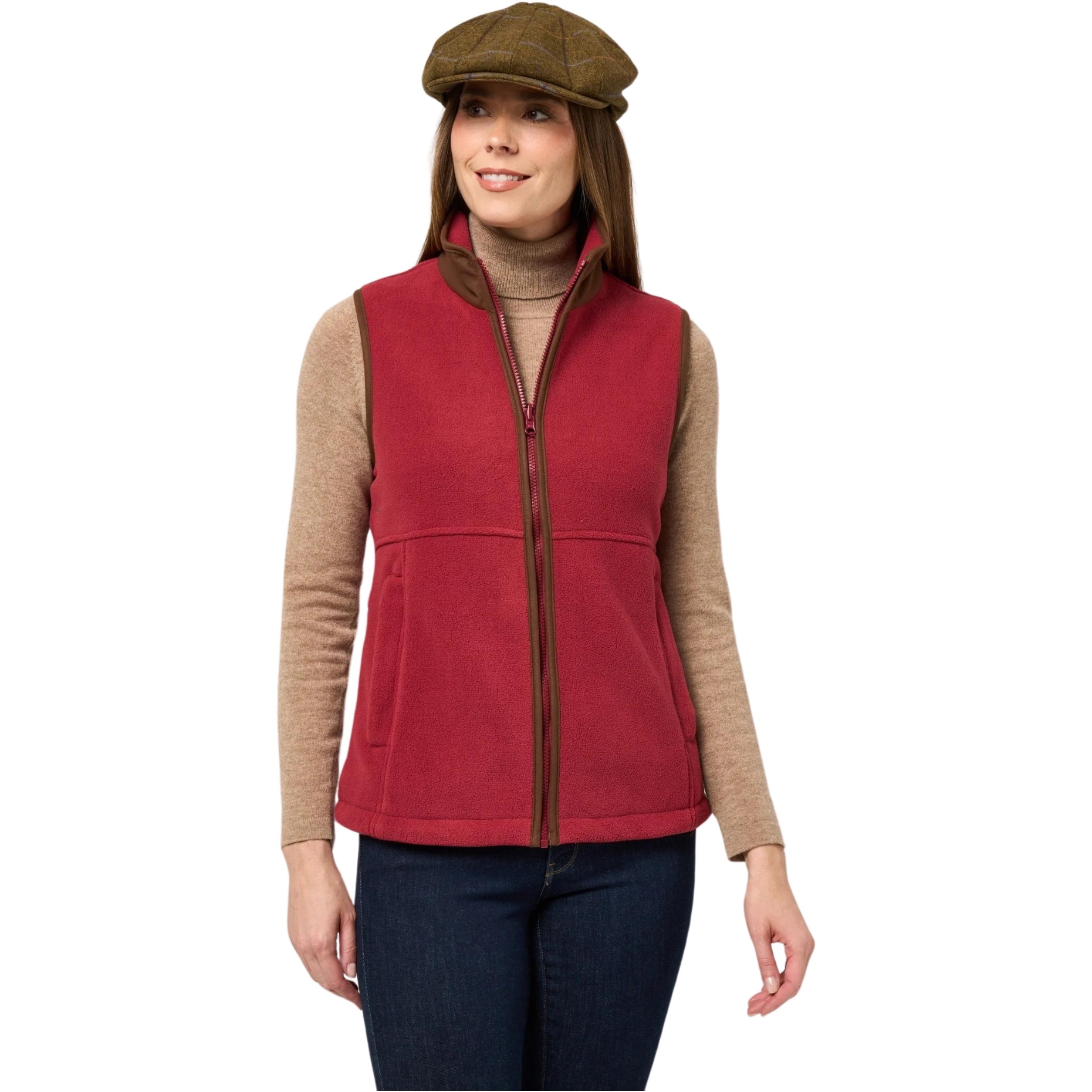 Alan Paine Womens Alysham Fleece Weste AYLLWCT - Cranberry